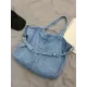 Casual Denim Split-Joint Solid Color Bags Accessories