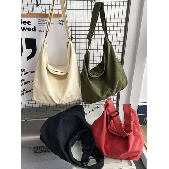 Casual Canvas Solid Color Bags Accessories