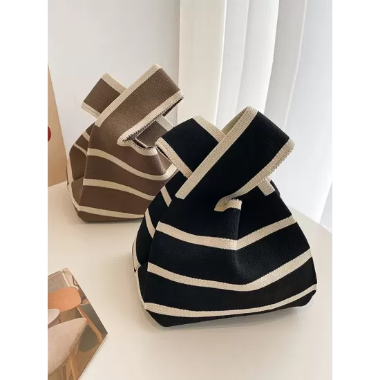 Urban Contrast Color Striped Bags Accessories Handbags