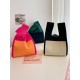 Simple Knitting Contrast Color Color-Block Bags Accessories Handbags