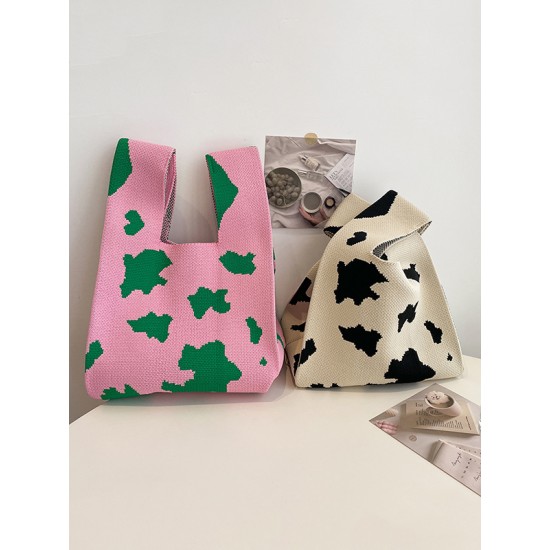 Urban Knitting Cow Pattern Bags Accessories Handbags