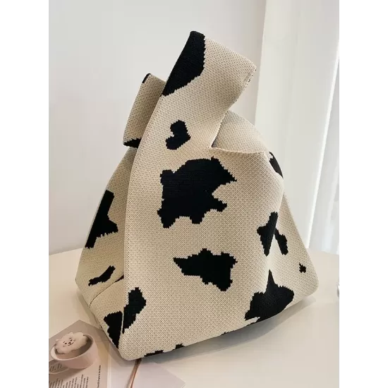 Urban Knitting Cow Pattern Bags Accessories Handbags