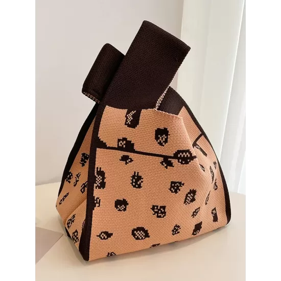 Urban Knitting Cow Pattern Bags Accessories Handbags