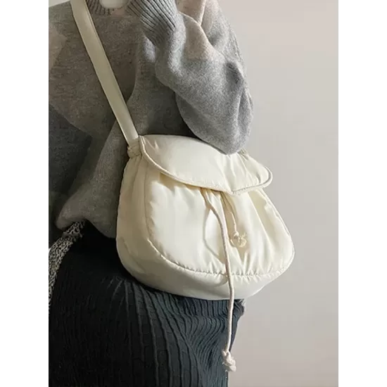 Simple Casual Solid Color Soft Bags Accessories