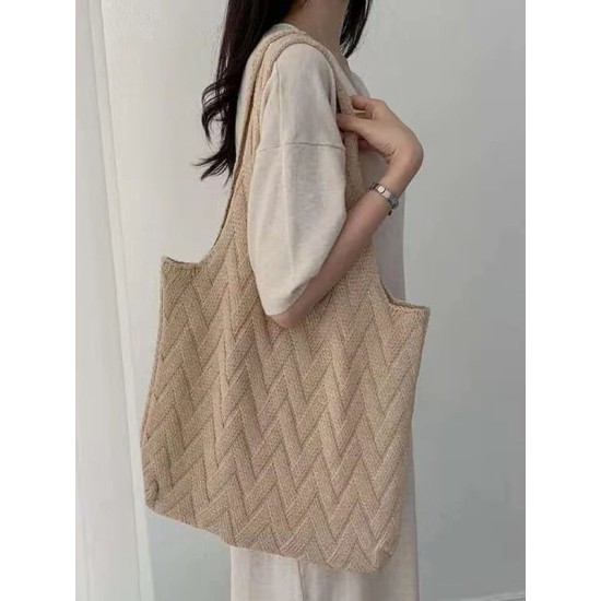 Casual Weave Solid Color Bags Accessories