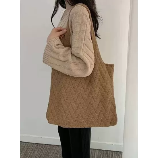 Casual Weave Solid Color Bags Accessories