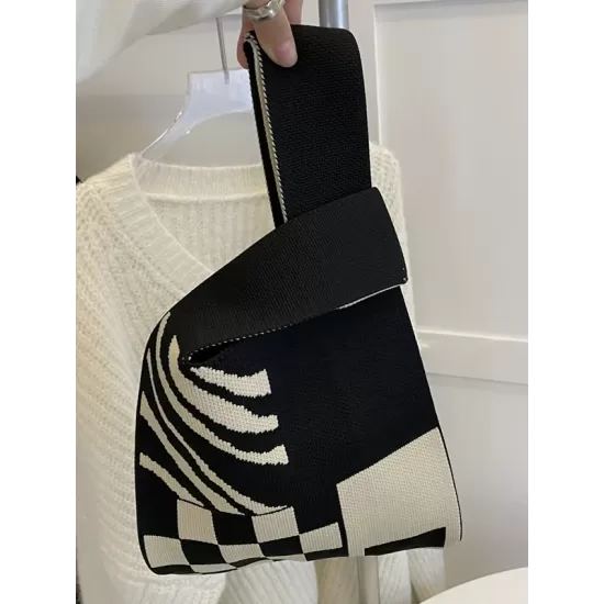 Zebra-Stripe Woven Handbag Bags Accessories