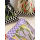 Checkerboard Floral Printed Woven Handbag Bags Accessories