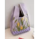 Checkerboard Floral Printed Woven Handbag Bags Accessories