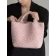 Solid Color Woven Tote Handbags Bags