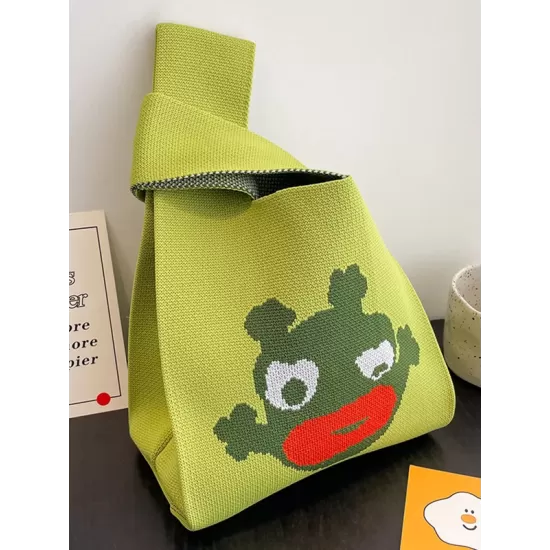 Cartoon Printed Woven Handbag Bags Accessories