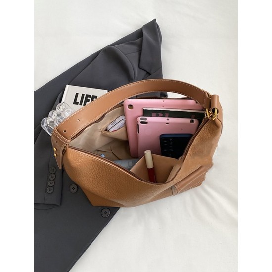 Buckle Pockets Solid Color Split-Joint Zipper Crossbody Bags