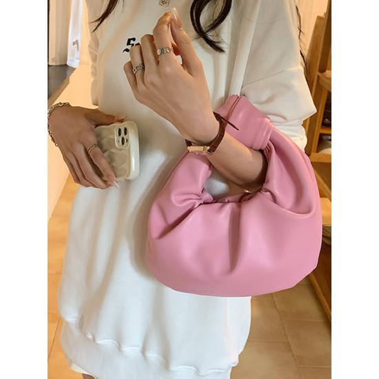 Bowknot Pleated Solid Color Handbags Accessories