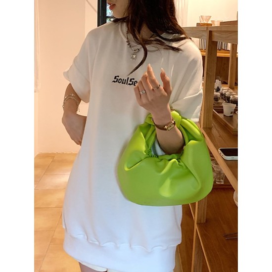 Bowknot Pleated Solid Color Handbags Accessories