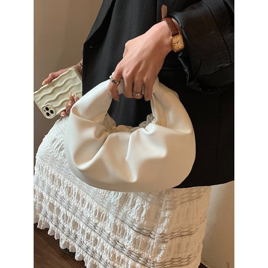 Bowknot Pleated Solid Color Handbags Accessories