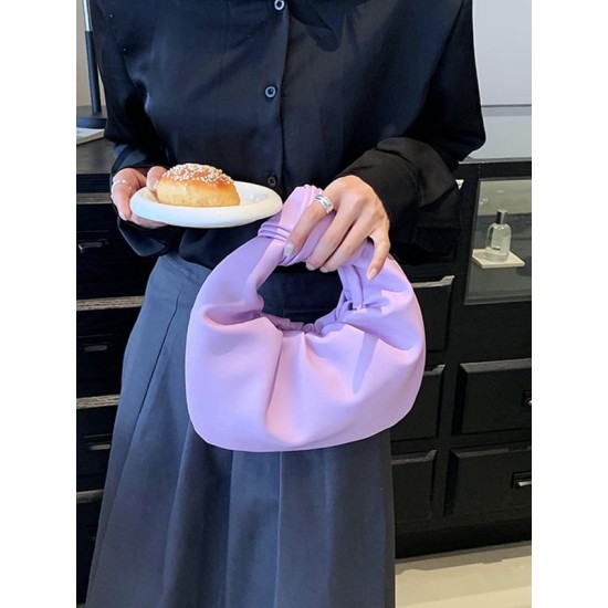 Bowknot Pleated Solid Color Handbags Accessories