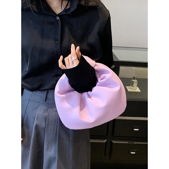 Bowknot Pleated Solid Color Handbags Accessories