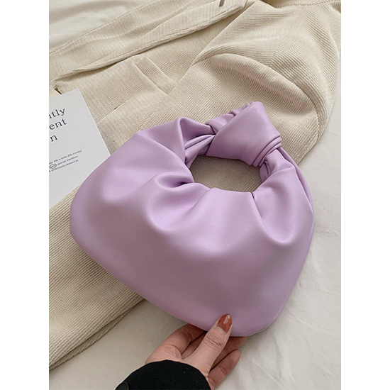 Bowknot Pleated Solid Color Handbags Accessories