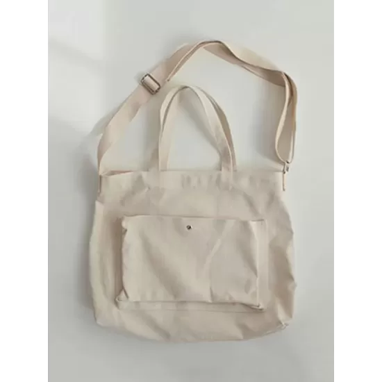 Simple Casual Solid Color Canvas Sling Bag