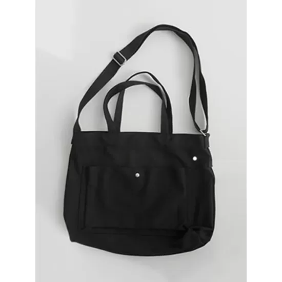 Simple Casual Solid Color Canvas Sling Bag