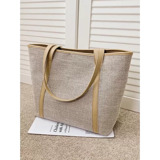 Casual Simple Solid Color Canvas Tote Bag