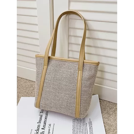 Casual Simple Solid Color Canvas Tote Bag