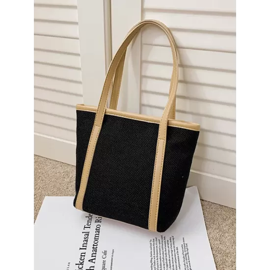 Casual Simple Solid Color Canvas Tote Bag