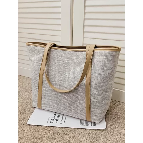 Casual Simple Solid Color Canvas Tote Bag