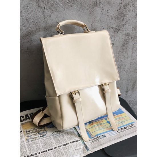 Simple Vintage Solid Color Backpack