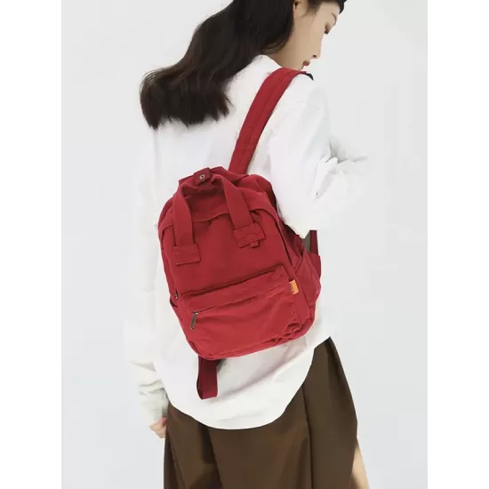 Simple Casual 5 Colors Canvas Backpack