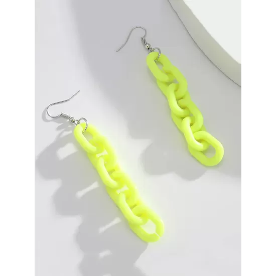 Simple Acrylic Buckle Fashion Street Shot Fluorescent Earrings