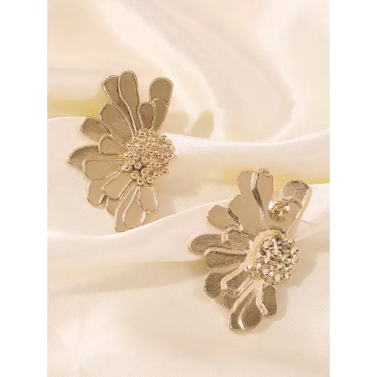 Vintage Alloy Flower Earrings