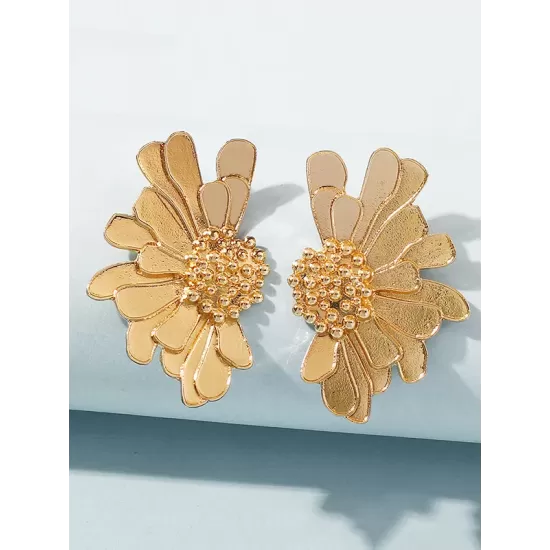 Vintage Alloy Flower Earrings