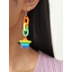 Stylish Street Shooting Rainbow Stars Acrylic Earrings