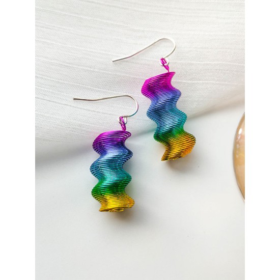 Spiral Colorful Gradient Stylish Earrings