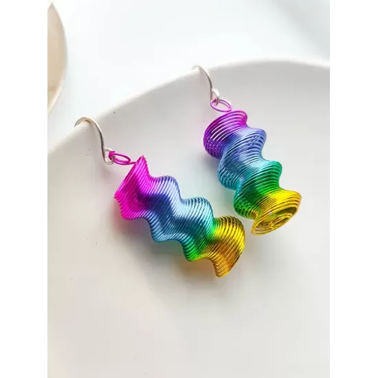 Spiral Colorful Gradient Stylish Earrings