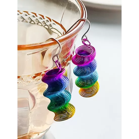 Spiral Colorful Gradient Stylish Earrings