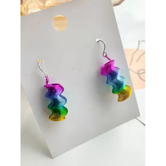 Spiral Colorful Gradient Stylish Earrings