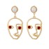 Fashion Creative Face Beaded Decorate Hollow Earrings