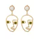 Fashion Creative Face Beaded Decorate Hollow Earrings