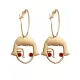 Fashion Creative Face Beaded Decorate Hollow Earrings