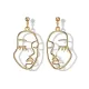 Fashion Creative Face Beaded Decorate Hollow Earrings