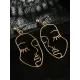 Fashion Creative Face Beaded Decorate Hollow Earrings