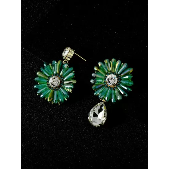 Original Vintage Asymmetric Floral Earrings Accessories