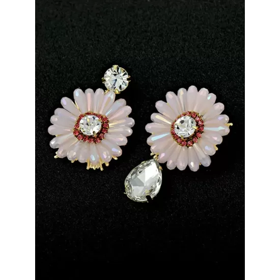 Original Vintage Asymmetric Floral Earrings Accessories