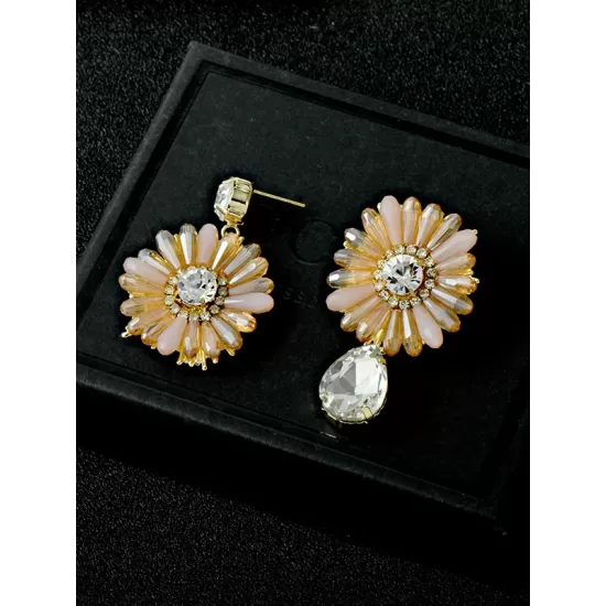 Original Vintage Asymmetric Floral Earrings Accessories