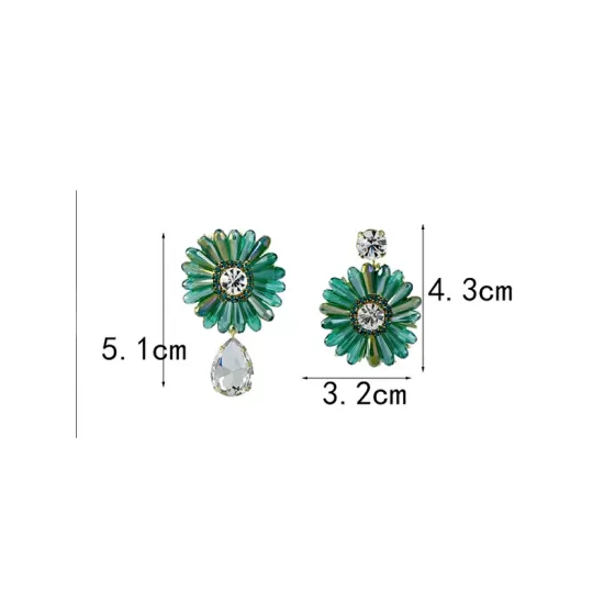 Original Vintage Asymmetric Floral Earrings Accessories