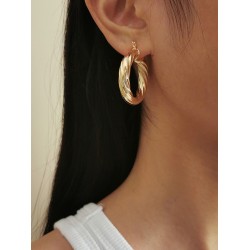 Fashion Retro Spiral Geometric Round Stud Simple Earrings