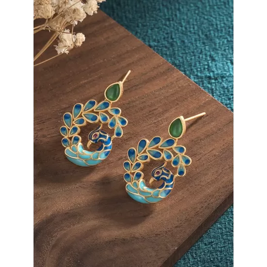 Vintage Peacock Shape Earrings Accessories