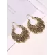 Vintage Geometric Openwork Flower Earrings